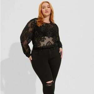 Torrid NWOT see-through structured mesh dress top